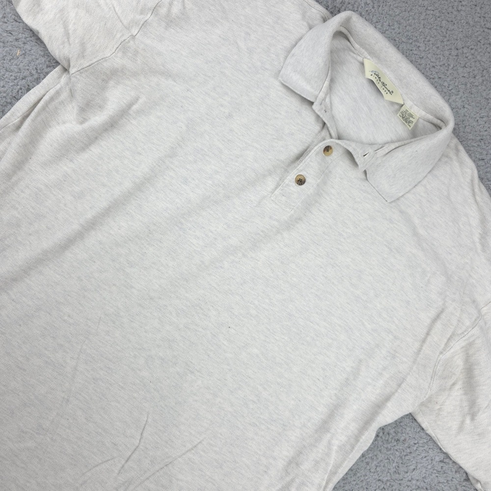 Eddie Bauer Mens XL/XG Polo Shirt Short Sleeve Beige‎ Cotton Casual Top